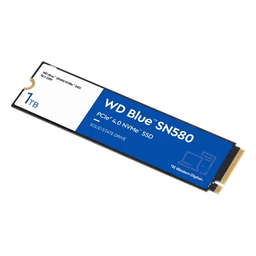 Purpose-built PCIe® Gen 4.0 SSDs for Creators and ProfessionalsSpark Your Imagination with the WD Blue SN580 NVMe SSD with PCIe Gen 4.0 for creators and professionals. Boost productivity or design creatives effortlessly by upgrading to PCIe Gen 4.0 SSDs with up to 4,150 MB/s1 read speeds (1TB and 2TB2 models).Designed for content creators and professionalsThe WD Blue SN580 NVMe SSD boosts creative workflows, delivering application responsiveness for multiple projects. The low-power design prolongs battery life, so you can keep working or creating when you’re in the zone.Make light work of heavy filesLaunch applications, load, edit, and publish content with PCIe Gen 4.0 speeds up to 4,150 MB/s1 (1TB and 2TB2 models) and fast file copies with nCache™ 4.0 technology