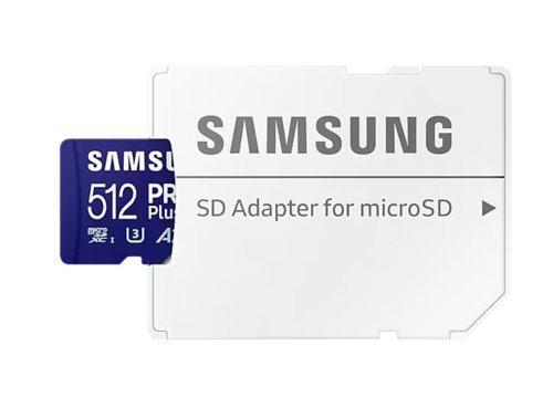 Samsung Pro Plus 512GB MicroSDXC UHS-I Class 10 Memory Card and Adapter