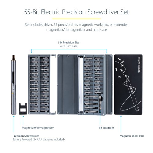 StarTech.com 55-Bit Electric Precision Screwdriver Set Screwdrivers 8ST10340173