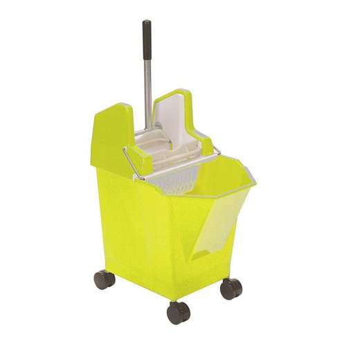 ValueX Mop Bucket With Wringer 9 Litre With Castors Yellow - 0907060