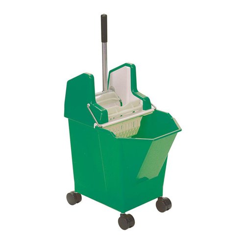 ValueX Mop Bucket With Wringer 9 Litre With Castors Green - 0907061 Brooms, Mops & Buckets 22742CP