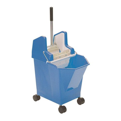 ValueX Mop Bucket With Wringer 9 Litre With Castors Blue - 0907001 Brooms, Mops & Buckets 22735CP