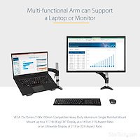StarTech.com Desk Mount Laptop Arm Full Motion Articulating Arm for Laptop or Single 34 Inch Monitor StarTech.com