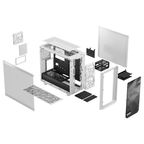 Fractal Design Meshify 2 Lite ATX White TG Clear PC Case Desktop Computers 8FR10361735