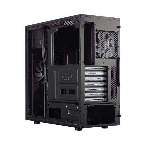 8FR10070679 | The Core 2300 is the compact ATX Mid Tower of the x3 Series that combines a clean, modern exterior design with great cooling and component compatibility. It comes with two pre-installed fans, and great radiator support for its size  The case is equipped with two pre-installed 120mm fans and can support both 280mm and 240mm water cooling radiators.An innovative vertical hard drive bracket can fit a total of six drives - three 3.5” drives and three 2.5” drives. An additional 2.5” SSD mounting is available behind the power supply position. A beautiful build is easy to achieve with the black/white contrasted interior and well-designed cable routing capabilities.