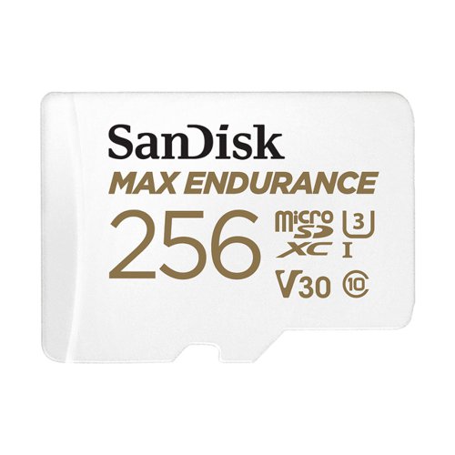 SanDisk MAX Endurance 256GB MicroSDHC Memory Card and Adapter 8SD10284168 Buy online at Office 5Star or contact us Tel 01594 810081 for assistance