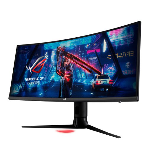 8AS10387831 | Experience the ultra wideThe ROG Strix XG349C gaming monitor features a 34-inch 3440 x 1440 ultra-wide QHD panel with pixel density of 109 pixels per inch (PPI) so you enjoy greater detail when playing games or watching movies. Its ultra-wide 21:9 aspect panel gives you 35% more onscreen desktop space than a WQHD display, so there's even more room for your various application windows when it's time to get work done.