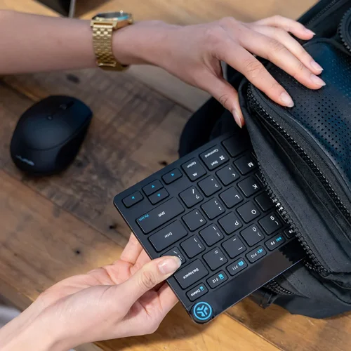 8JL10383667 | KEYBOARDThe GO Wireless Bluetooth Keyboard is small and mighty. Complete your minimalist work setup or pair up with a range of devices wherever you are. With up to three saved device connections and a sleek, low-profile design, this keyboard gives you style, functionality, and ultimate convenience on the GO.MOUSEThe GO Wireless Bluetooth Mouse is small, comfortable in your hand, and dare we say—kind of cute? Your everything go-to, it goes with you from desk to café to coworking space and beyond. We see you digital nomads. Three saved device connections means you can seamlessly switch connections as easily as you switch filters.SLEEK DESIGNDesigned to be ultra-compact and lightweight, this wireless keyboard will feel just as comfortable in your work-from-home setup as it is being toted around to coffee shops, coworking spaces, or that secret work spot you go to when you need total focus.QUIET CLICKSWe’re very familiar with the looks you get from your newly appointed WFH colleagues, fellow café-goers, and napping pets when clicking gets out of hand. That’s why we design all of our mice with silent buttons—so you can click away without raising any eyebrows (or ears).