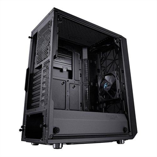 8FR10165797 | Meshify strikes an aggressive pose in the Fractal Design lineup with unparalleled cooling performance and a defiant new look.Like black diamond facets, the angular asymmetry of the Meshify C carves a space uniquely its own as a new force in high-airflow design.A compact yet spacious open ATX layout creates an unrestricted airflow path from front intakes directly through key components to exhaust, ensuring heat is never an issueWhen performance is top priority and compromise is not an option, Meshify has you covered in style.