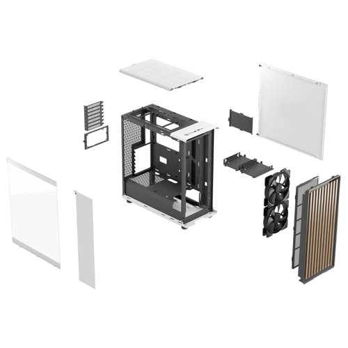 Fractal Design North Chalk White Tempered Glass Clear Tint ATX PC Case