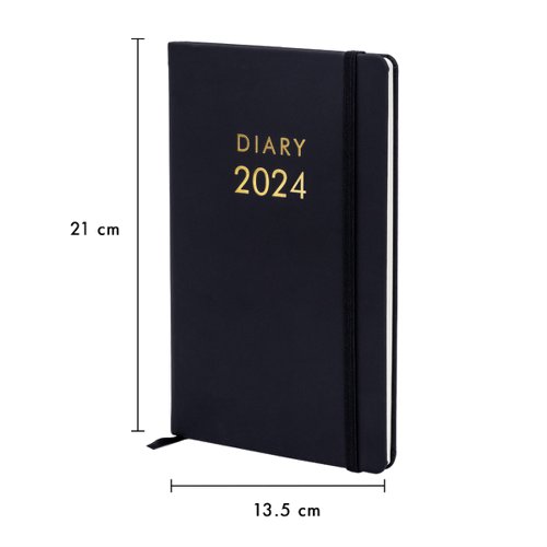 Pukka Pad Carpe Diem 2024 Diary Week To View Softcover 130x210mm Black 9806CD Desk Diaries DR1105