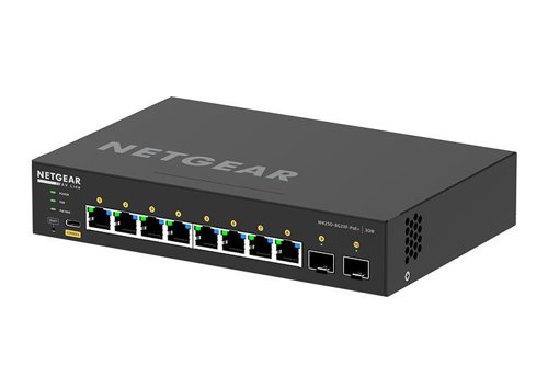 NETGEAR AV Line 8-Port Managed Rackmount Gigabit PoE Plus Switch with 2 x 1GbE SFP Plus Ports