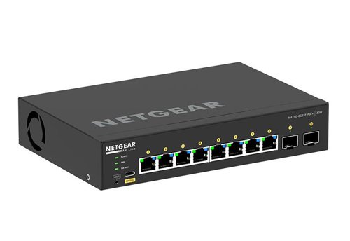 NETGEAR AV Line 8-Port Managed Rackmount Gigabit PoE Plus Switch with 2 x 1GbE SFP Plus Ports Ethernet Switches 8NE10376600