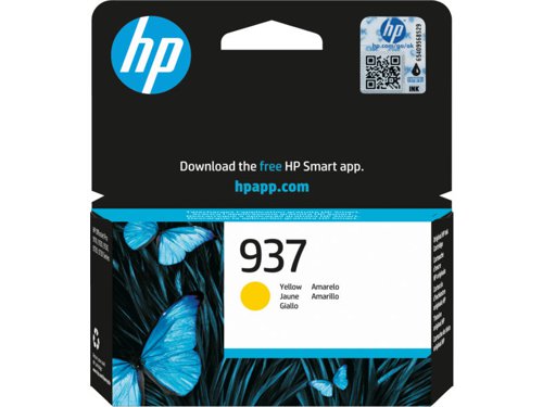 HP 937 Yellow Standard Ink Cartridge  800 Pages - 4S6W4NE