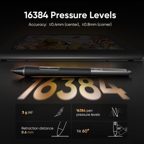 XPARTISTPRO162 | Meet the new Artist Pro 16 Drawing Display (Gen 2), armed with an X3 Pro Smart Chip Stylus. Painstakingly developed by the X-Innovation Laboratory under XPPen, this state-of-the-art combo is a huge leap forward in CG technology to liberate your inspiration and let your fingers fly over pieces of artwork.The Artist Pro 16 (Gen 2) has extended functions like screen split and screen projection. Great for creation, games, movies and entertainment, etc.Introducing X3 Pro Smart Chip Stylus, a truly breakthrough innovation that boasts industry-first 16K pressure levels, 100%* higher than that of its peers. It delivers much more precise and smooth lines than ever before — excelling at hyper-nuanced creation and beyond.Everything looks vivid and fascinating on this simulation X-Nature Display. Uncover every detail with maximum clarity at 2560x1600 high resolution. Switch easily among several professional colour space for different display needs.