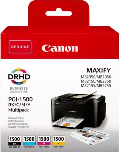 Canon PGI-1500 Black & Colour Standard Ink Cartridge  1x4ml + 3x4.5ml - 9218B006