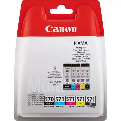 CANON PGI-570/CLI-571 Ink Cartridge PGBK/C/M/Y/BK - 0372C006