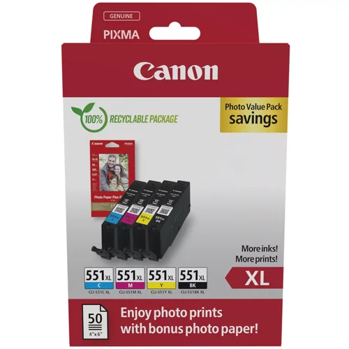 Canon CLI-551XL BK/C/M/Y Photo Value 6443B008