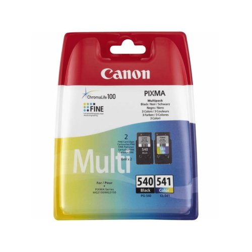 Canon PG540/CL541 CMYK PVP Standard Ink Cartridge 8ml + Photo Paper - 5225B013