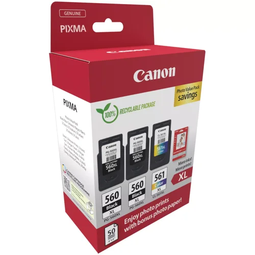 Canon PG-560XL x2/CL-561XL Inkjet Cartridge High Yield Photo Value Pack Black/Colour 3712C012 - CO68048