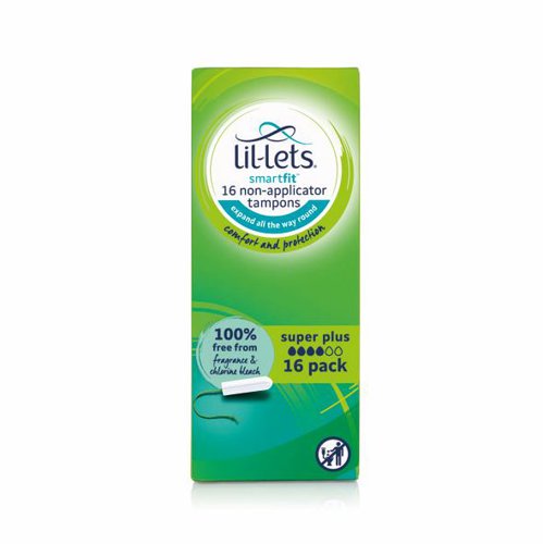 Lil-Lets Non-Applicator Tampons Super Plus x16 (Pack of 6) 8211685P Personal Hygiene LIL20701