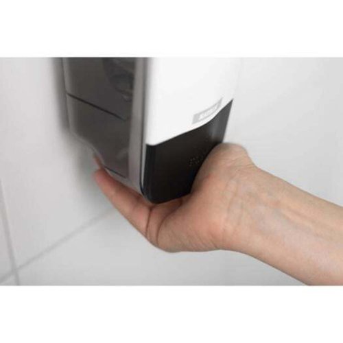 For use with the Katrin 1000ml refill cartridges, this Katrin Soap Dispenser has a full-face push cover for effortless use for all users. It also features braille instructions for use by the visually impaired. The lock can be operated with or without a key to easily replace a depleted cartridge. Resistant to high temperatures, the dispenser is compliant with UL94 Fire Safety and Fire Protection regulations (EU). Supplied in white.