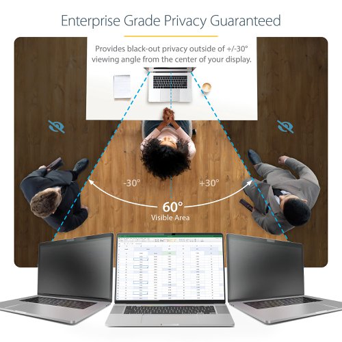 8ST10392583 | This laptop privacy screen is compatible with the 2021 and 2023 16” MacBook Pro laptops.Prevent Visual EavesdroppingThis privacy filter is a convenient and cost-effective solution to protect confidential data from unwanted viewers. The privacy shield darkens your MacBook's screen from the side while providing a clear viewing angle of 60 degrees (+/- 30 degrees from centre) to the user.Reversible FilterThe privacy screen protector is reversible, with a matte anti-glare side for environments prone to glare and a high-gloss side that helps retain colour vibrancy. The matte side provides additional screen protection with a fingerprint and scratch resistant coating. The privacy shield has a light transmittance of 57.5% providing optimal screen brightness and enhanced levels of privacy.Hassle-free InstallationThe privacy filter is an exact fit design that will not interfere with top-mounted webcams, sensors, or when closing the lid. Affix the privacy screen shield using the included transparent and residue-free adhesive strips.Blue Light ReductionReduce eye strain and improve visual comfort with this blue light reducing privacy shield. It blocks up to 51% of the blue light emitted from the display in the 380nm - 480nm wavelength range. Digital eye strain can lead to symptoms like headaches, dry eyes, and blurred vision.