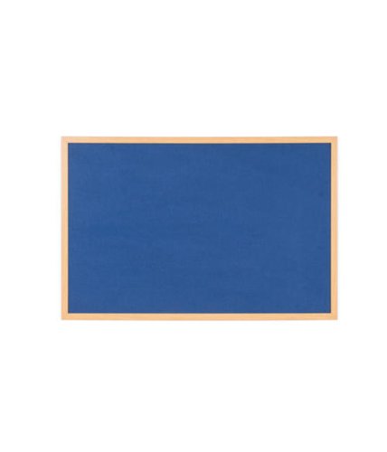 Bi-Office Earth Blue Felt Notice Board 22mm Oak Frame 600x450mm - FB0443239