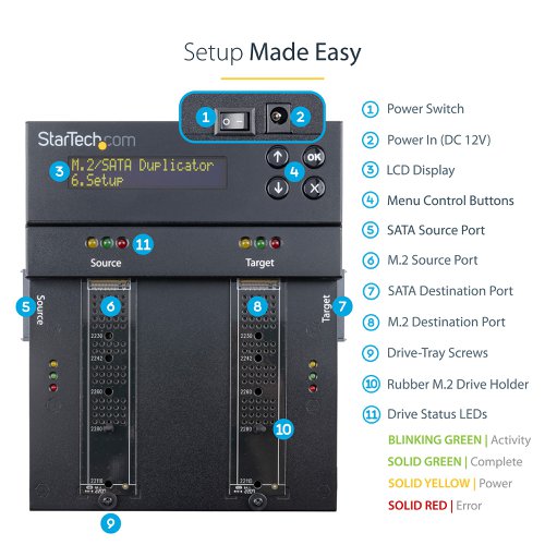 StarTech.com Standalone M.2 SATA and M.2 NVMe Duplicator and Eraser 8ST10349492