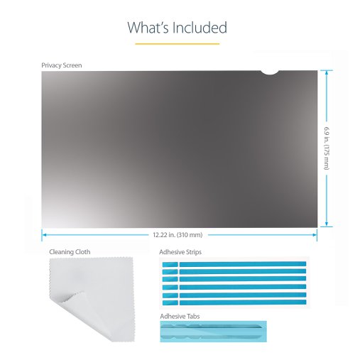 8ST10390866 | This laptop privacy screen features a universal design, compatible with 14” laptops with a 16:9 aspect ratio.Prevent Visual EavesdroppingThis privacy filter is a convenient and cost-effective solution to protect your confidential data from unwanted viewers. The privacy shield darkens your laptop screen from the sides while providing a clear viewing angle of +/-30 degrees, offering a total visible area of 60 degrees.Reversible FilterThe privacy screen protector is reversible, with an anti-glare matte side for environments prone to glare and a high-gloss side that helps retain colour vibrancy. The matte side provides additional screen protection with a fingerprint-resistant coating.Hassle-free InstallationThe universal design won't interfere with top-mounted webcams, sensors, or when closing the lid. The privacy screen can be installed in two different ways. Affix the privacy screen shield to bezel-less displays using the transparent and residue-free adhesive strips. Alternatively, use the slide mount tabs to install the privacy screen on displays with bezels. The latter is recommended when frequent reversal or removal is required.Blue Light ReductionReduce eye strain and improve visual comfort with this blue light reducing privacy shield. It blocks 40% - 51% of the blue light emitted from the display in the 380nm - 480nm wavelength range. Digital eye strain can lead to symptoms like headaches, dry eyes, and blurred vision.This TAA-compliant laptop privacy filter is backed for two years, including free lifetime 24/5 multi-lingual technical assistance.