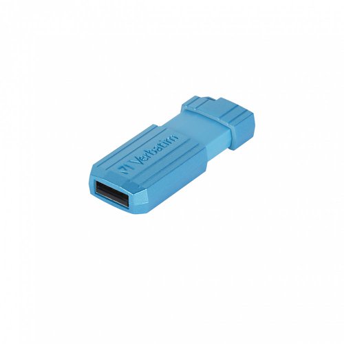 Verbatim Pinstripe - USB Drive 32 GB - Caribbean Blue, 32 GB, USB Type-A, 2.0, 10 Mb/S, Cap, Blue 49057