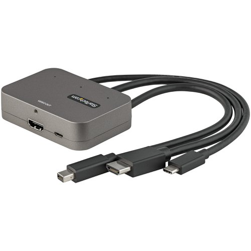 StarTech.com 3-in-1 Multiport USB-C HDMI MiniDisplayPort to HDMI Adapter