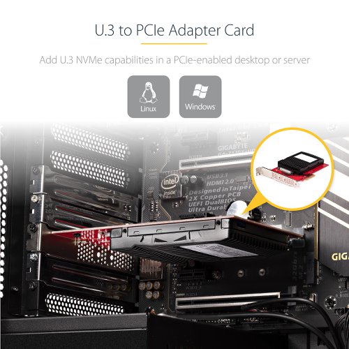 StarTech.com PCIe 4.0 x4 Adapter Card for 2.5 Inch U.3 NVMe SSDs StarTech.com