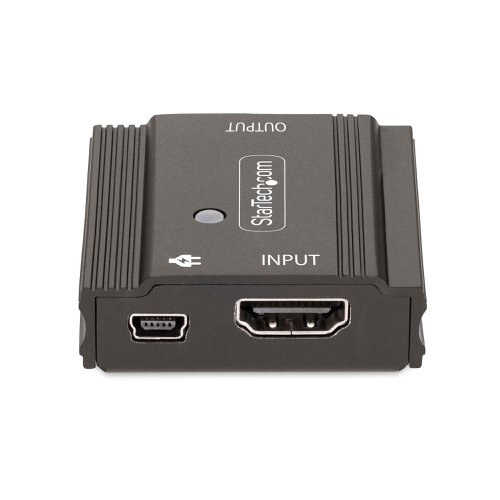 8ST10399240 | Combine two HDMI 2.1 cables into one extra-long 33ft (10m) cable, using this HDMI Signal Booster. Connect a DSC-enabled source and display for resolutions of up to 8K at 60Hz.The TAA-Compliant HDMI signal amplifier requires no drivers or software. Its compact form factor and metal enclosure make it suitable for installation in a variety of environments. An included 5ft (1.5m) USB Type-A power cable is provided to connect to an available USB port or USB wall charger, if required.