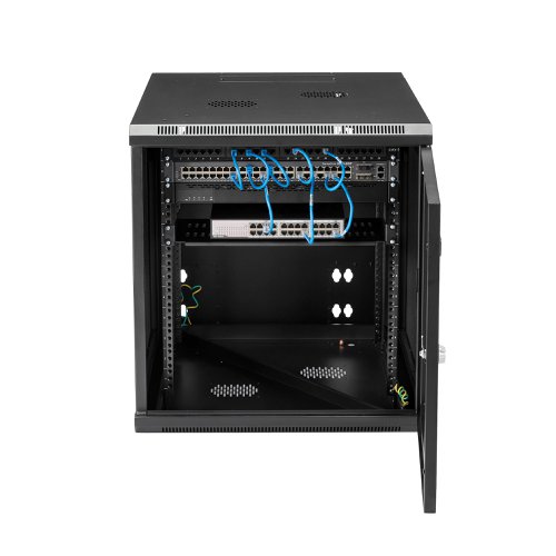 StarTech.com 12U 19 Inch Wall Mount Network Cabinet 4 Post 24 Inch Deep Hinged Server Room Data Cabinet with Hinge  8ST10181179