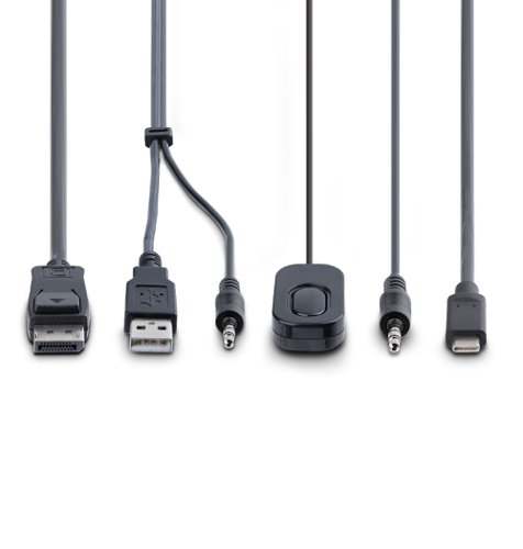 StarTech.com 2-Port Hybrid USB-C DisplayPort Cable KVM Switch with 1.8m