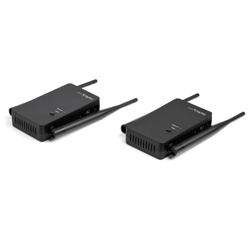 8ST10277460 | This long-range Wireless HDMI Transmitter and Receiver Kit lets you transmit the audio/video signal from an HDMI source to a remote display up to 656 ft. (200 m) away.This HDMI over wireless extender offers a practical and convenient alternative to traditional video cabling, which eliminates the cost of installing an expensive wiring infrastructure. This bundled kit includes both the transmitter and receiver, helping you avoid the expense of buying multiple devices to accomplish one task.This wireless extender kit uses Wi-Fi to transmit a high-definition 1080p HDMI signal, as well as an IR signal for controlling your source device remotely.With this wireless video extender, you can extend or mirror your device to share documents or multimedia content from anywhere in the room, making it the perfect solution for sharing ideas with your colleagues. It’s also great for digital signage applications because it enables you to install your display wherever you’d like, unlike wired solutions that force you to compromise on location.The HDMI video transmitter and receiver are very easy to install and use. With simple plug-and-play installation, setup is easy and hassle-free. The extender is a pure hardware solution that doesn’t require any software or drivers, so you can avoid complicated software installation and configuration.