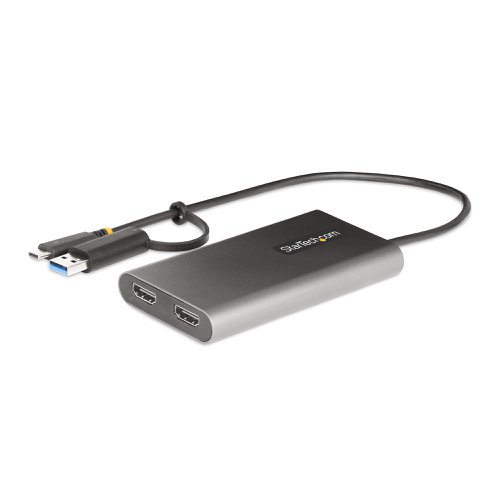 StarTech.com USB-C to Dual-HDMI Adapter USB-C or A to 2x HDMI 4K 60Hz 100W Power Delivery Pass-Through  8ST10390869