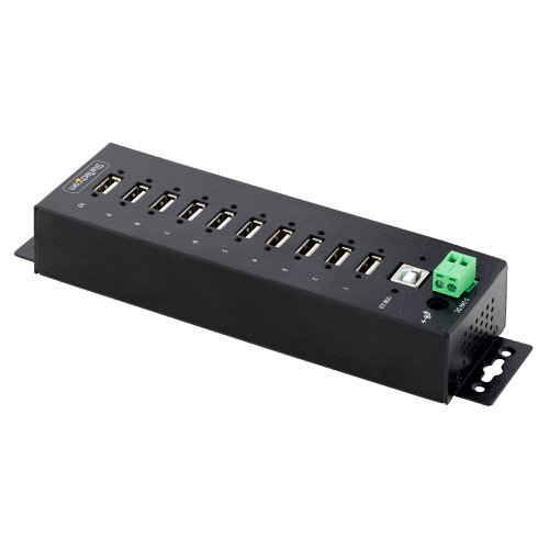 StarTech.com 10-Port Industrial USB 2.0 Rugged Hub with ESD Level 4 Protection  8ST10377576