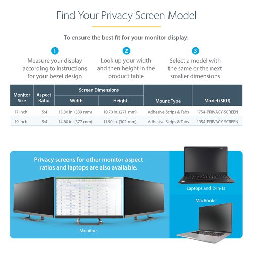 StarTech.com 17 Inch Anti-Glare Blue Light Reducing Monitor Privacy Screen