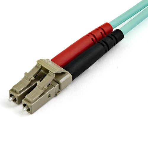The LC to LC Multimode Duplex Fiber Optic Patch cable facilitates reliable connectivity across 40 and 100 Gigabit networks.With laser-optimized multimode fibre (LOMMF), the OM4 fibre patch cable is ideal for 850 nm and 1350 nm Vertical Cavity Surface Emitting Laser (VCSEL) and LED sources. Precision-manufactured ceramic ferrules ensure correct fibre alignment to prevent connectivity issues and minimize insertion loss. Designed for reliability in high-density network applications, the LC to LC UPC polished fibre ends greatly improves return loss characteristics over older PC polishing techniques which may negatively affect performance.This multimode 50/125m fibre optic patch cord is backward compatible with OM3 and 1/10/40 Gbps networks, ensuring a reliable connection with legacy fibre environments.Housed in a LSZH (Low-Smoke, Zero-Halogen) flame-retardant jacket, this OM4 fibre cable emits low smoke and toxic fumes when exposed to high heat or in the event of a fire. It enables safer cable installations in areas with poor ventilation including some industrial settings, self-contained environments such as trains and aircraft, as well as residential settings where building codes are a consideration.Each OM4 fibre cable is also individually tested and certified to be within acceptable optical insertion loss limits for guaranteed compatibility and 100% reliability.