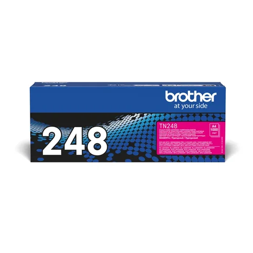 BRTN248M | The Brother TN-248M toner has been crafted by experts and rigorously tested to guarantee that your prints are delivered fast and in perfect clarity. Genuine supplies like the TN-248M provide better value for money overall than cheaper alternatives and also protect your printers warranty, giving you peace of mind.Brother consider the environmental impact at every stage of your printers life cycle, reducing waste at landfill. All Brother hardware and toners are built to have as little impact on the environment as possible. Genuine Brother TN-248M toner - worth it every time. 