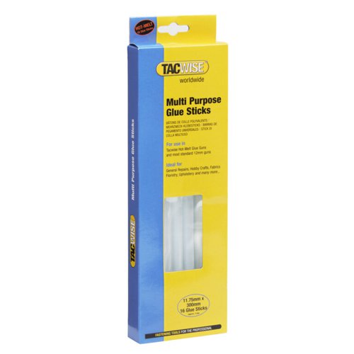 HT00002 Tacwise Multipurpose Glue Sticks 11.75x300mm Clear (Pack 16) 0470