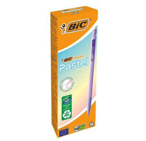 Bic Matic Pencil 0.7 Pastel Pk 12