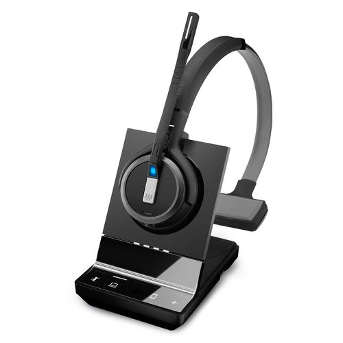 EPO00833 | The EPOS Impact SDW 5033T Wireless On Ear Monaural DECT Headset for UC professionals using PC/softphone. Super wideband audio and a unique two microphone noise-cancelling system create a superior audio solution. Empower your workforce with a headset that boosts productivity by creating focus. For the evolving modern workplace, it provides superior sound, comfort and seamless customer interaction.