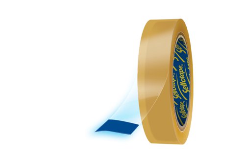 Sellotape Original Golden Tape Easy Tear Extra Sticky 24mm x 50m Clip Strip (Pack 12) - 2928293  48194HK