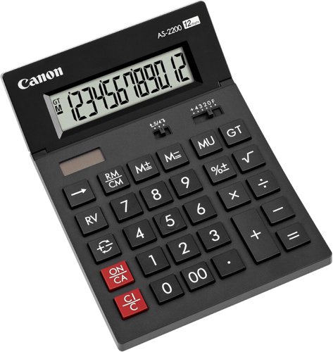 Canon AS-2200 12 Digit Desktop Calculator Black 4584B001 CO67364