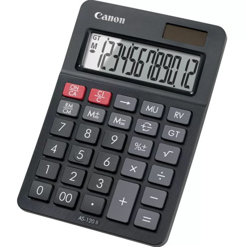 Canon AS-120 II 12 Digit Desktop Calculator Black 4722C002 CO10853 Buy online at Office 5Star or contact us Tel 01594 810081 for assistance