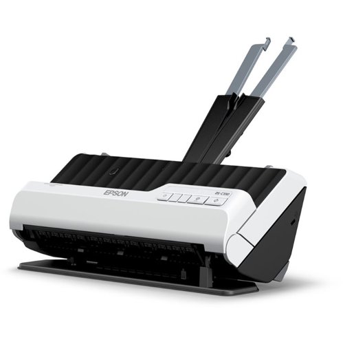 The Epson DS-C330W is a compact A4 scanner with a small footprint while in use, versatile media handling and low power consumption. The scanners U-turn path position allows paper to be scanned without adding to the footprint of the device. Switch to straight path mode to scan passports and booklets up to 5mm thick. Paper protection technology ensures that the original documents remain pristine. With a low power consumption, it also has a lower environmental impact.