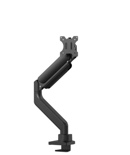 This desk mount with full motion for one flat screen up to 42 inches with a maximum weight capacity of 15kg. The versatile tilt (90), rotate (360) and swivel (180) technology allows the mount to change to any viewing angle to fully benefit from the capabilities of the screen. Additionally, the mount has gas spring height adjustment (261-550mm) and depth adjustment (5.1-514mm), to create the perfect working position. The 180 stop mechanism, that allows you to safely adjust the mount even when it's placed close to a wall or separation panel without making contact. The smart cable management system ensures orderly routing of the cables. Suitable for screens that meet VESA hole pattern 75x75 or 100x100mm. Unused hole patterns can be covered using one of Neomounts VESA adapter plates. The desk mount is equipped with a quick-release VESA system and comes with both a topfix clamp and grommet for quick and easy installation. The inner packaging of the desk mount is plastic free and made from cardboard and paper.